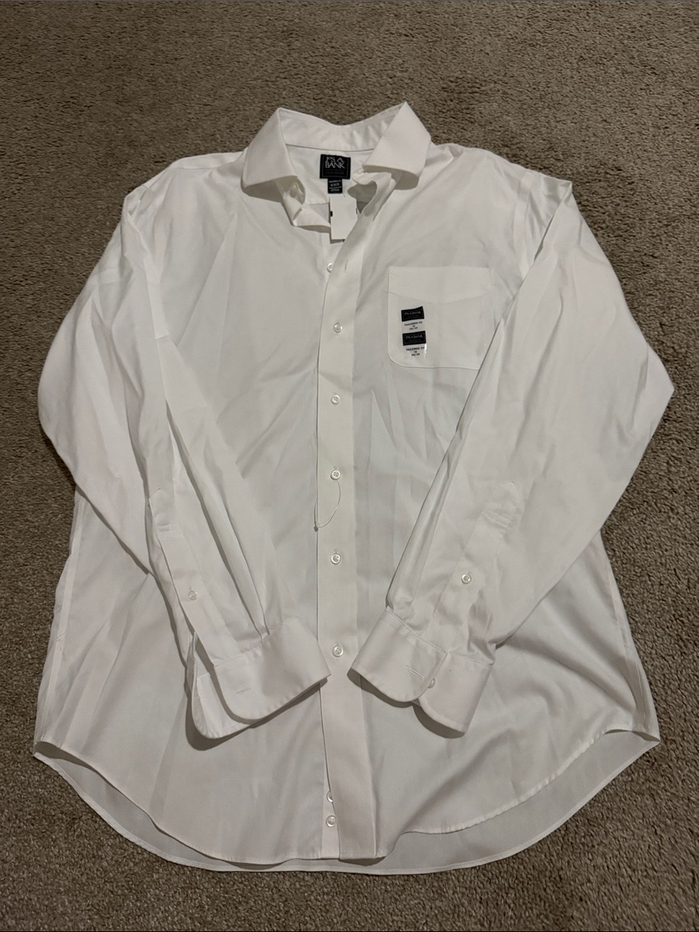 Jos. A. Bank Men’s White Long Sleeve Button-Down Shirt